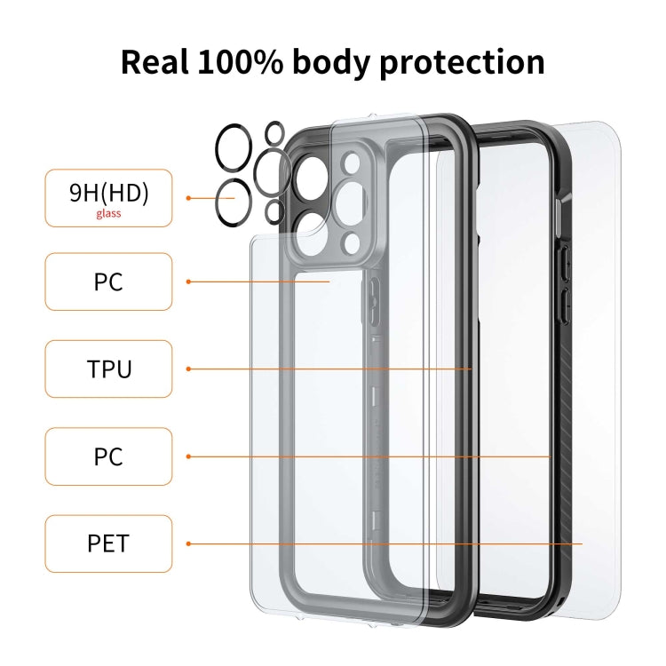 Pour iPhone 14 Pro Max RedPepper Coque de protection antichoc étanche IP68 en PC + TPU (Noir)