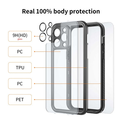 Pour iPhone 14 Pro Max RedPepper Coque de protection antichoc étanche IP68 en PC + TPU (Noir)