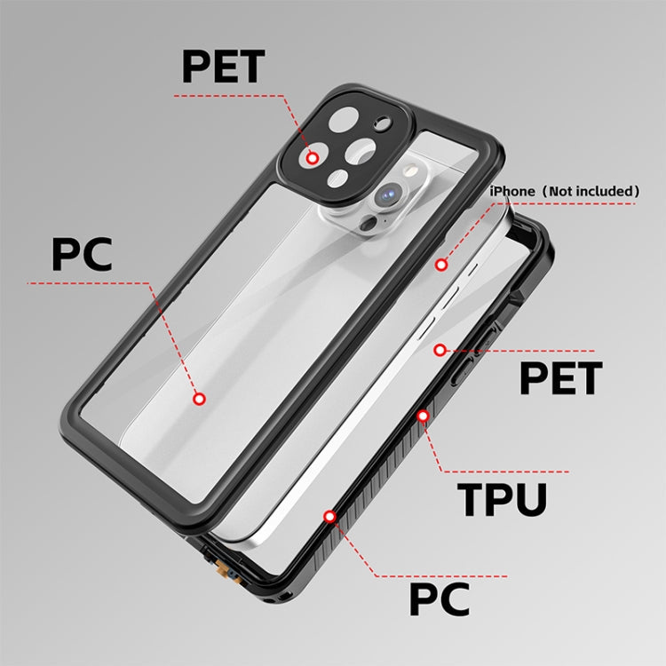 For iPhone 13 Pro Max RedPepper Shockproof IP68 Waterproof PC + TPU Protective Case(Black)