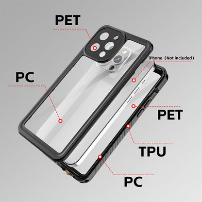For iPhone 13 Pro Max RedPepper Shockproof IP68 Waterproof PC + TPU Protective Case(Black)