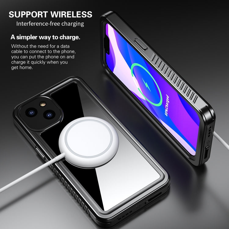 For iPhone 13 RedPepper Shockproof IP68 Waterproof PC + TPU Protective Case(Black)