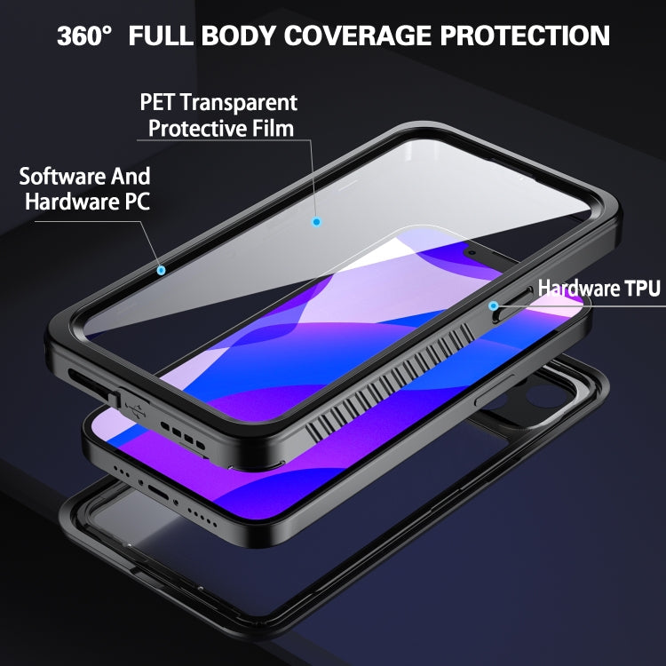 For iPhone 13 RedPepper Shockproof IP68 Waterproof PC + TPU Protective Case(Black)