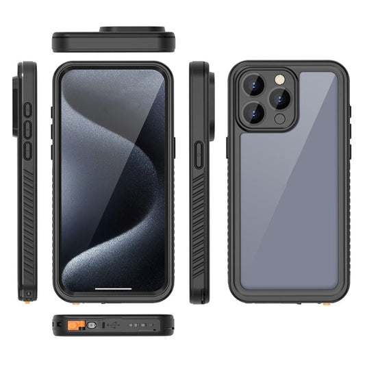 For iPhone 15 Pro Max RedPepper Shockproof IP68 Waterproof PC + TPU Protective Case(Black)