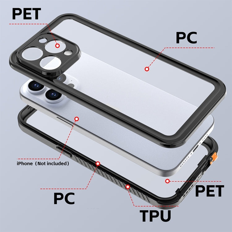 For iPhone 15 Pro Max RedPepper Shockproof IP68 Waterproof PC + TPU Protective Case(Black)