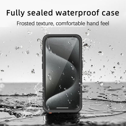 For iPhone 15 Pro RedPepper Shockproof IP68 Waterproof PC + TPU Protective Case(Black)