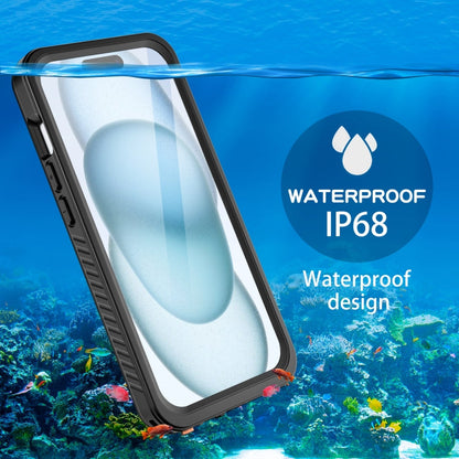 For iPhone 15 RedPepper Shockproof IP68 Waterproof PC + TPU Protective Case(Black)