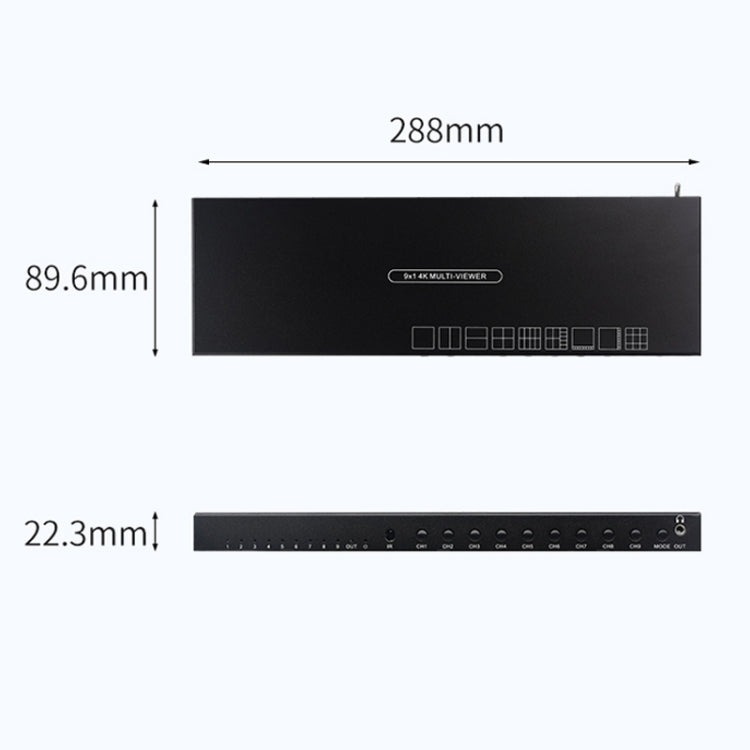 Measy MV4391 9-screen 4K HDMI 1080P Simultaneous Display Splitter(UK Plug)