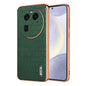 Pour la coque de téléphone à couverture complète OPPO Find X6 AZNS avec cadre électroplaqué et texture crocodile (Vert)