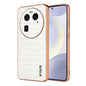 For OPPO Find X6 AZNS Electroplated Frame Crocodile Texture Full Coverage Phone Case(White)