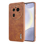 For OPPO Find X6 Pro AZNS Electroplated Frame Crocodile Texture Full Coverage Phone Case(Brown)