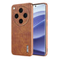 For OPPO Find X8 Pro AZNS Electroplated Frame Crocodile Texture Full Coverage Phone Case(Brown)