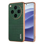 For OPPO Find X8 Pro AZNS Electroplated Frame Crocodile Texture Full Coverage Phone Case(Green)