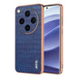 For OPPO Find X8 Pro AZNS Electroplated Frame Crocodile Texture Full Coverage Phone Case(Blue)