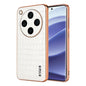 For OPPO Find X8 Pro AZNS Electroplated Frame Crocodile Texture Full Coverage Phone Case(White)