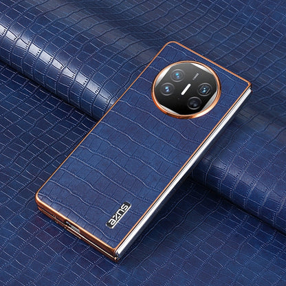 For Huawei Mate X3 / X5 AZNS Electroplated Frame Crocodile Texture Full Coverage Phone Case(Blue)