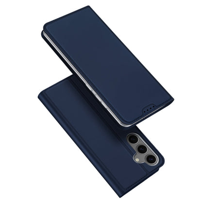 Pour Samsung Galaxy S25 5G DUX DUCIS Skin Pro Series Étui portefeuille en cuir (Bleu)