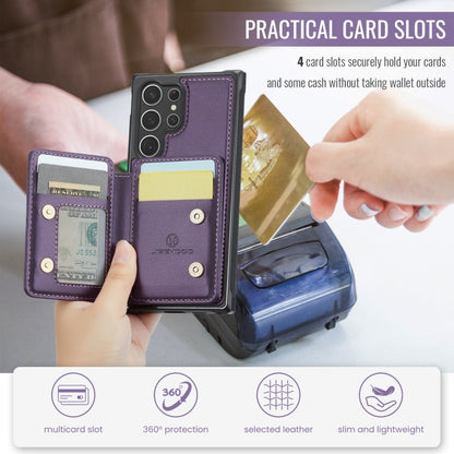 Pour Samsung Galaxy S23 Ultra 5G Étui de téléphone en cuir JEEHOOD J05 style affaires magnétique RFID (violet)