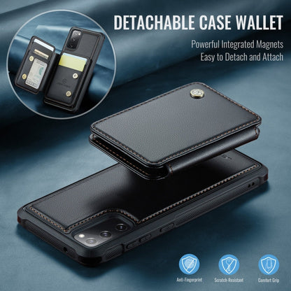 Pour Samsung Galaxy S20 FE JEEHOOD J05 Étui de Téléphone en Cuir RFID Style Affaires Magnétique (Noir)