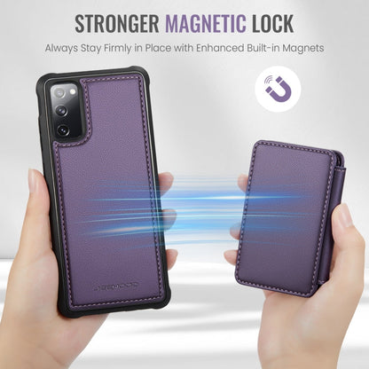 Pour Samsung Galaxy S20 FE JEEHOOD J05 Étui de téléphone en cuir RFID de style professionnel magnétique (violet)