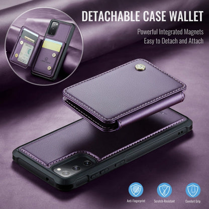 Pour Samsung Galaxy S20 FE JEEHOOD J05 Étui de téléphone en cuir RFID de style professionnel magnétique (violet)