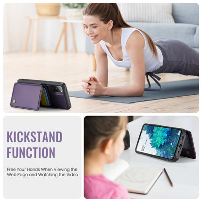 Pour Samsung Galaxy S20 FE JEEHOOD J05 Étui de téléphone en cuir RFID de style professionnel magnétique (violet)