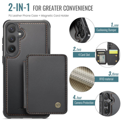 Pour Samsung Galaxy S23 FE 5G JEEHOOD J05 Étui de téléphone en cuir avec blindage RFID, style affaires (noir)