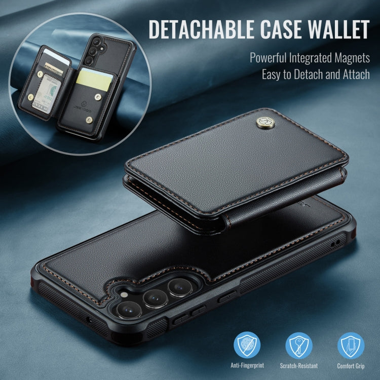 Pour Samsung Galaxy S23 FE 5G JEEHOOD J05 Étui de téléphone en cuir avec blindage RFID, style affaires (noir)
