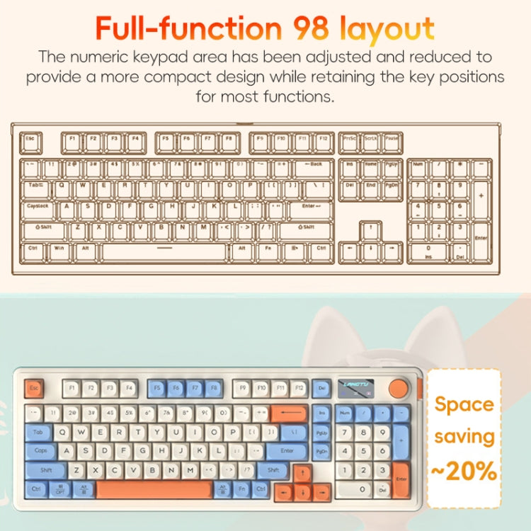 LANGTU L98 Wired RGB Gaming Keyboard(Blue White)