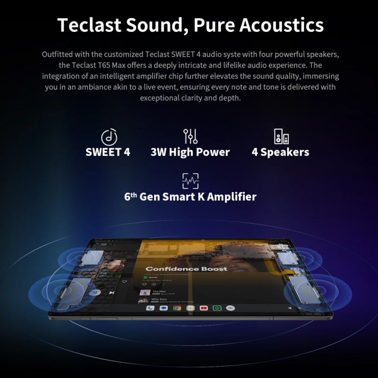 Teclast T65 Max Tablet PC 13 inch, 8GB+256GB,  Android 15 MediaTek Helio G99 Octa Core, 4G LTE Dual SIM
