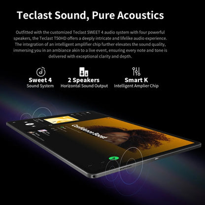 Tablette PC Teclast T50HD 11 pouces, 6 Go + 256 Go, Android 14 Unisoc T606 Octa Core, 4G LTE Double SIM