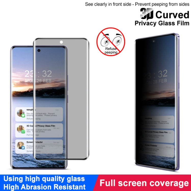 For Realme GT 6 5G Global imak 3D Curved HD Full Screen Anti-spy Tempered Glass Protective Film