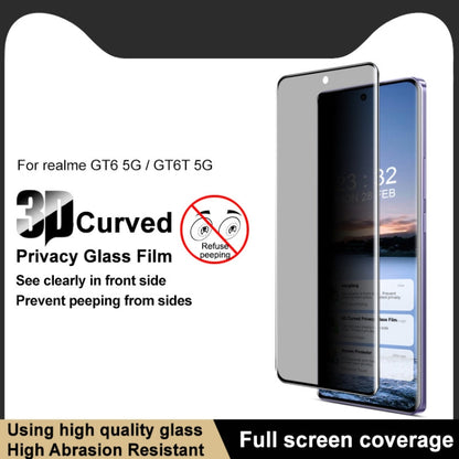 For Realme GT 6T 5G Global imak 3D Curved HD Full Screen Anti-spy Tempered Glass Protective Film