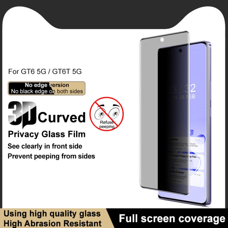 For Realme GT Neo6 SE 5G imak No Edge Version 3D Curved Privacy Full Screen Tempered Glass Film
