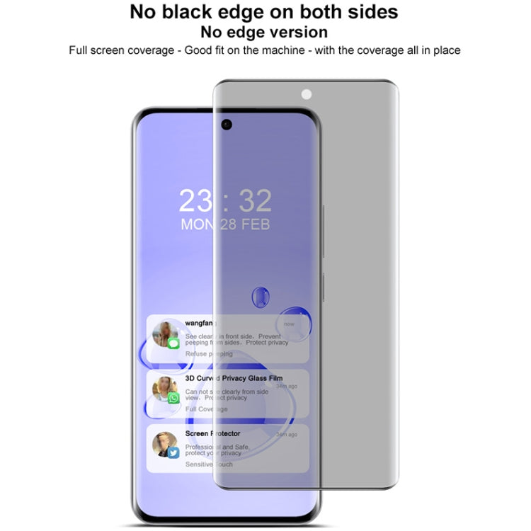 For OPPO Reno12 Global imak No Edge Version 3D Curved Privacy Full Screen Tempered Glass Film
