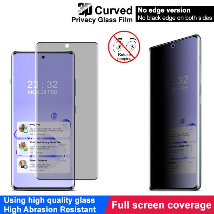 For OnePlus Ace 3 Pro imak No Edge Version 3D Curved Privacy Full Screen Tempered Glass Film