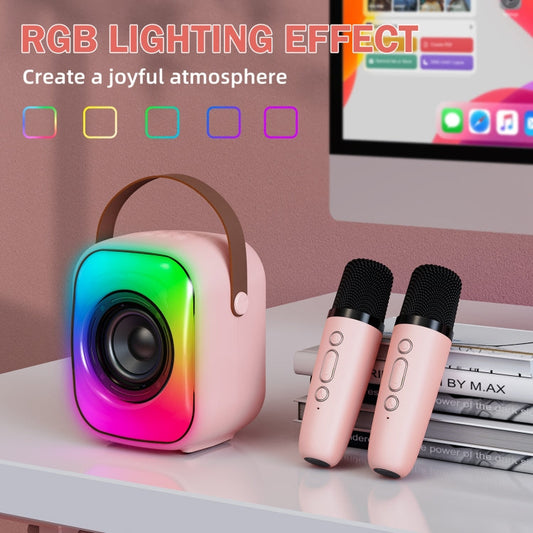 ONIKUMA L7 5W Karaoke Bluetooth Speaker with 2 Microphones(Pink)