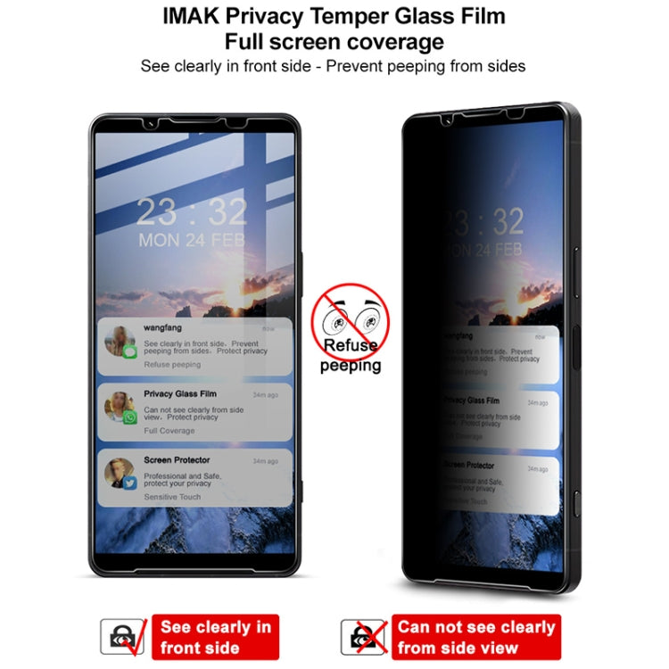 For Sony Xperia 1 VI imak HD Full Screen Privacy Tempered Glass Protective Film