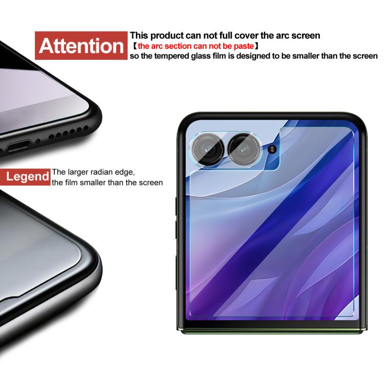Pour Motorola Razr 50 Ultra 1 Ensembles de Film de Lentille Intégré imak + Autocollant de Protection d'Écran Arrière en Verre