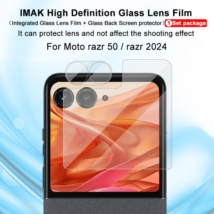 For Motorola Razr 50 1 Sets imak Integrated Lens Film + Glass Rear Screen Sticker
