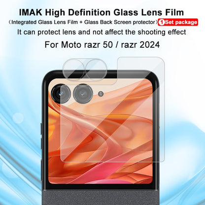For Motorola Razr 50 1 Sets imak Integrated Lens Film + Glass Rear Screen Sticker