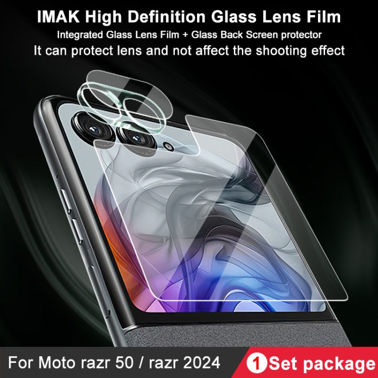 For Motorola Razr 50 1 Sets imak Integrated Lens Film + Glass Rear Screen Sticker