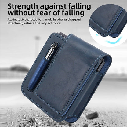 For Samsung Galaxy Z Flip 3 / 4 / 5 / 6 VIETAO Retro Thinking Series PU Shockproof Phone Bag, Without Pen(Black)