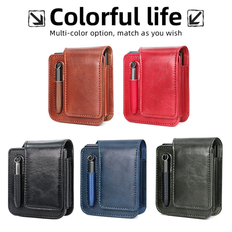 Pour Samsung Galaxy Z Flip 3 / 4 / 5 / 6 VIETAO Sac de téléphone antichoc en PU de la série Retro Thinking, sans stylo (marron)
