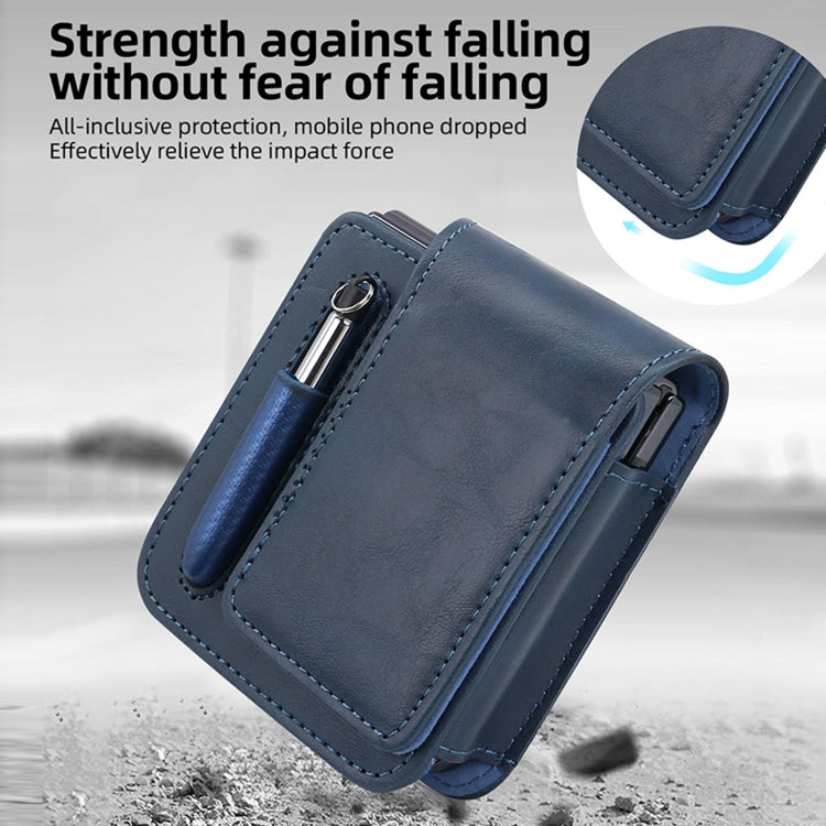 Pour Samsung Galaxy Z Flip 3 / 4 / 5 / 6 VIETAO Sac de téléphone antichoc en PU de la série Retro Thinking, sans stylo (marron)