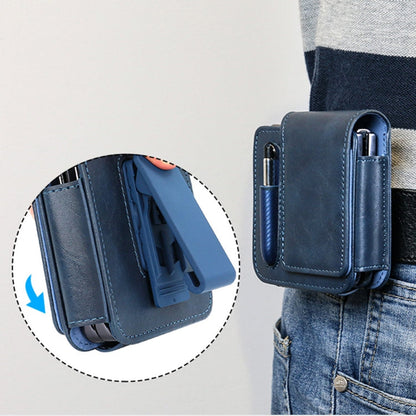 Pour Samsung Galaxy Z Flip 3 / 4 / 5 / 6 VIETAO Retro Thinking Series Étui de téléphone antichoc en PU, sans stylet (bleu)