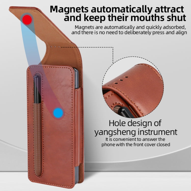 For Samsung Galaxy Z Fold 3 / 4 / 5 / 6 VIETAO Retro Thinking Series PU Shockproof Phone Bag, Without Pen(Red)