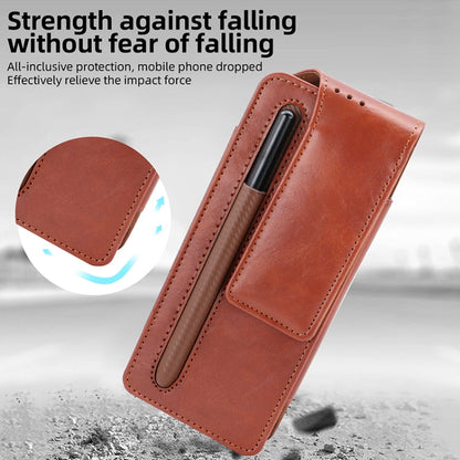 For Samsung Galaxy Z Fold 3 / 4 / 5 / 6 VIETAO Retro Thinking Series PU Shockproof Phone Bag, Without Pen(Red)
