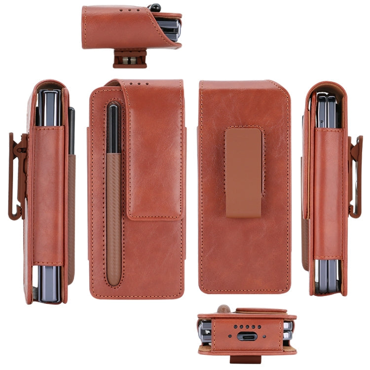 For Samsung Galaxy Z Fold 3 / 4 / 5 / 6 VIETAO Retro Thinking Series PU Shockproof Phone Bag, Without Pen(Blue)