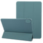 For Huawei MatePad 11.5 S GEBEI 3-folding Holder Shockproof Flip Leather Tablet Case(Dark Green)