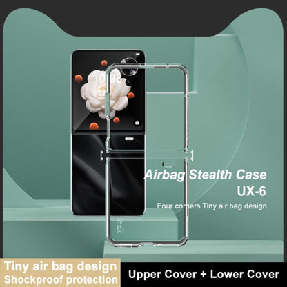 Pour Honor Magic V Flip imak série UX-6 Coque de téléphone invisible en TPU antichoc tout compris avec coussin d'air (transparent)